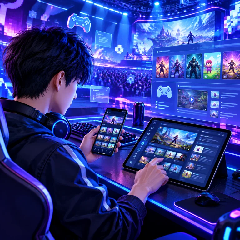 电竞玩家通过移动设备浏览pg电子游戏资讯与玩法指南